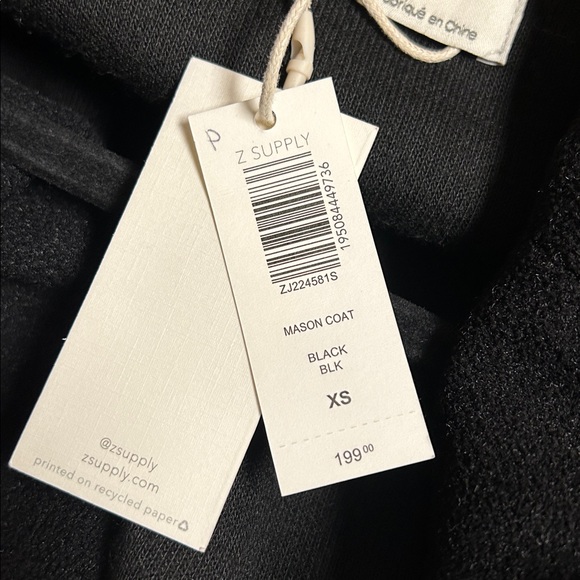 Z supply mason coat classic black - Picture 3 of 3